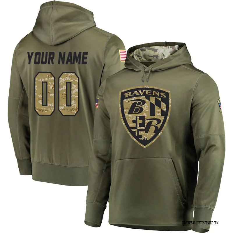 Men's Baltimore Ravens Custom Black 2020 Salute to Service