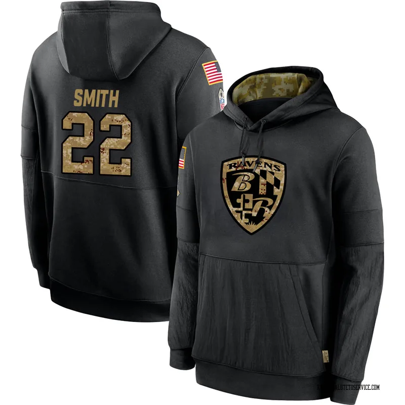 Jimmy Smith Baltimore Ravens Youth Legend Olive Salute to Service Sideline  Long Sleeve T-Shirt