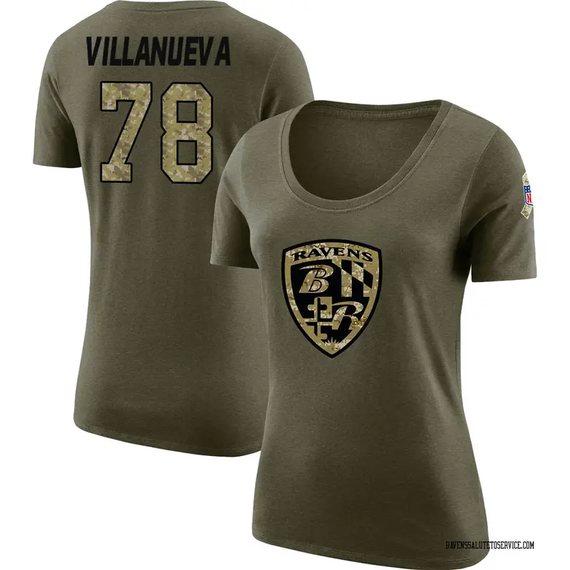 Alejandro Villanueva Baltimore Ravens Women's Black Name & Number Logo Slim  Fit T-Shirt 